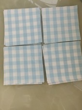 Vintage Laura Ashley cotton fabric 20 Blue gingham Check squares 4.5" Beautiful~