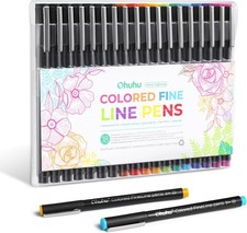 Colored Fineliner Drawing Pens: 18 Packs Fineliners 11 Colored Pens 7 Assorted
