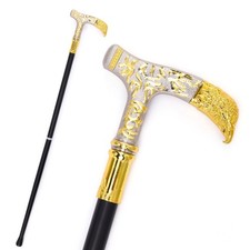 Hejiu 35.43 " Elegant Crosier Cane with Golden White Eagle Handle