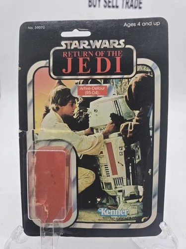 1983 Star Wars ROTJ R5-D4 CardBack W/Attached Clear Bubble ONLY Nice!