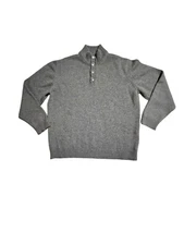 Scott Barber Made In Italy Med Brown 100% Camel Hair Mock Neck Sweater Size XL