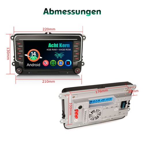 CarPlay Autoradio Android 14 Navi Für VW Caddy Amarok Crafter T6 Polo Skoda Yeti - Bild 22 von 24