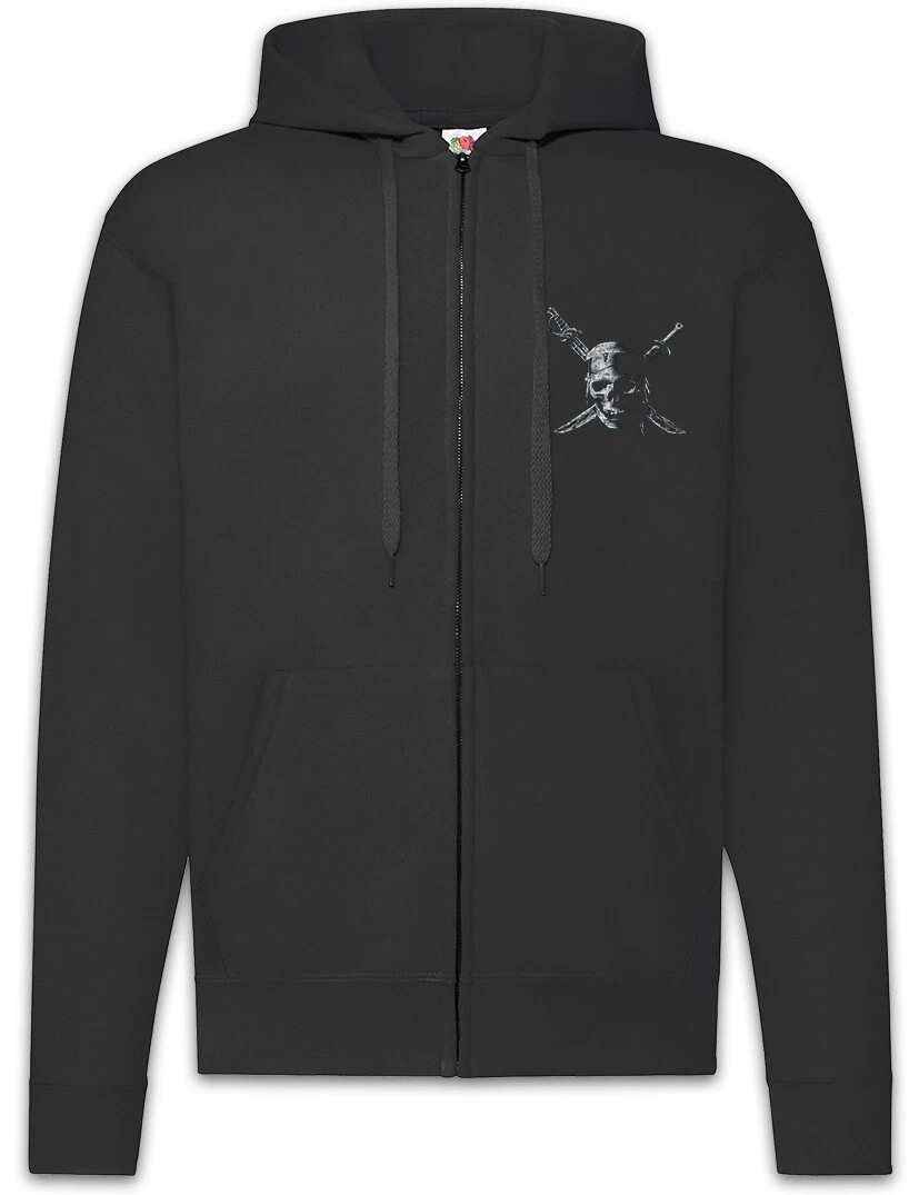 Pirate Skull Zipper Hoodie Ship Sailor Pirates Caribbean Teach Charles Vane