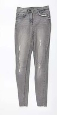 Candy Couture Girls Grey Cotton Blend Skinny Jeans Size 14 Years Reg -