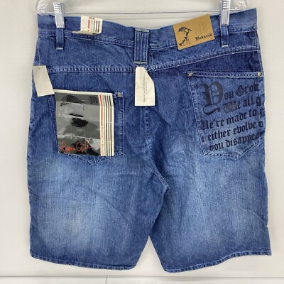 超BIGサイズ44 MAKAVELI 2pac 極太 デニムショーツ VTG Makaveli Shorts Men size 36x14 Jort Rap Hip Hop Tupac 2pac