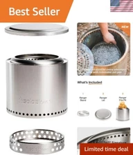 Ranger Essential 2.0: Stainless Steel Smokeless Fire Pit with Removable Ash Pan