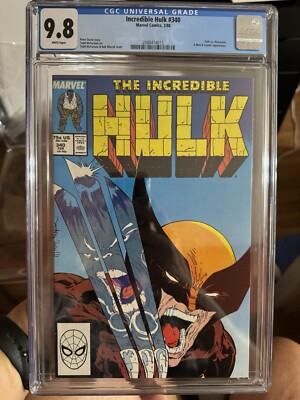 INCREDIBLE HULK # 340 CGC 9.8 MINT Vs. Wolverine KEY Iconic Cover By McFarlane