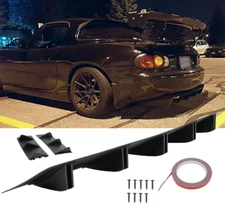 For Mazda Miata Rear Bumper Diffuser Shark Spoiler Lip Splitter 5-Fins Gloss