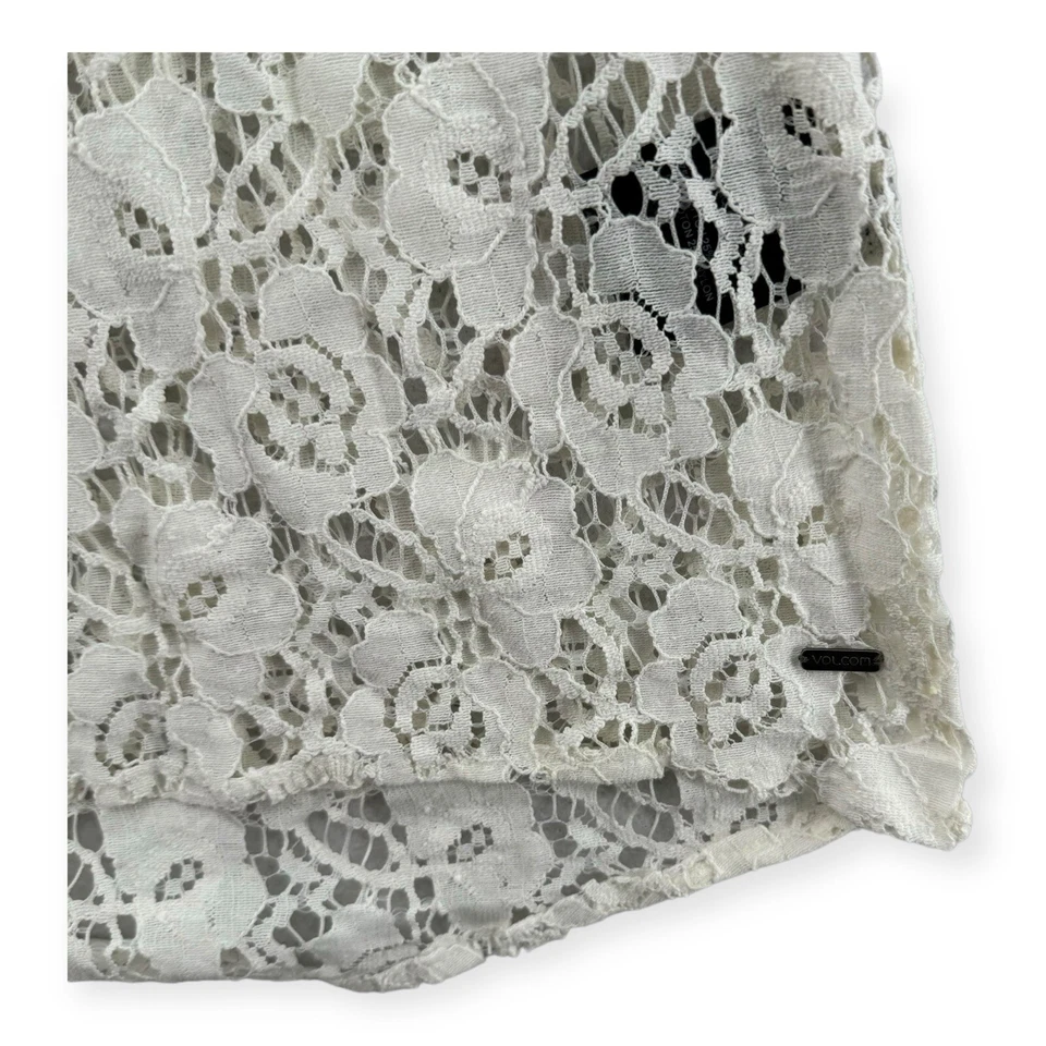 Volcom Cover Up Womens Size Medium Ivory Floral Crochet Lace Sheer Beach NEW - Image 4 of 4