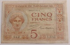 Madagascar - Billet de 5 francs 1926 - N.2342