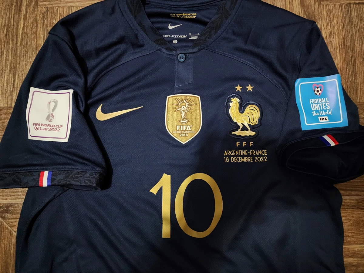 fácil de lastimarse Metropolitano Ahora NIKE FRANCE QATAR WC22 FINAL MBAPPE 2XL DN0690-410 ORIGINAL SOCCER JERSEY  SHIRT | eBay