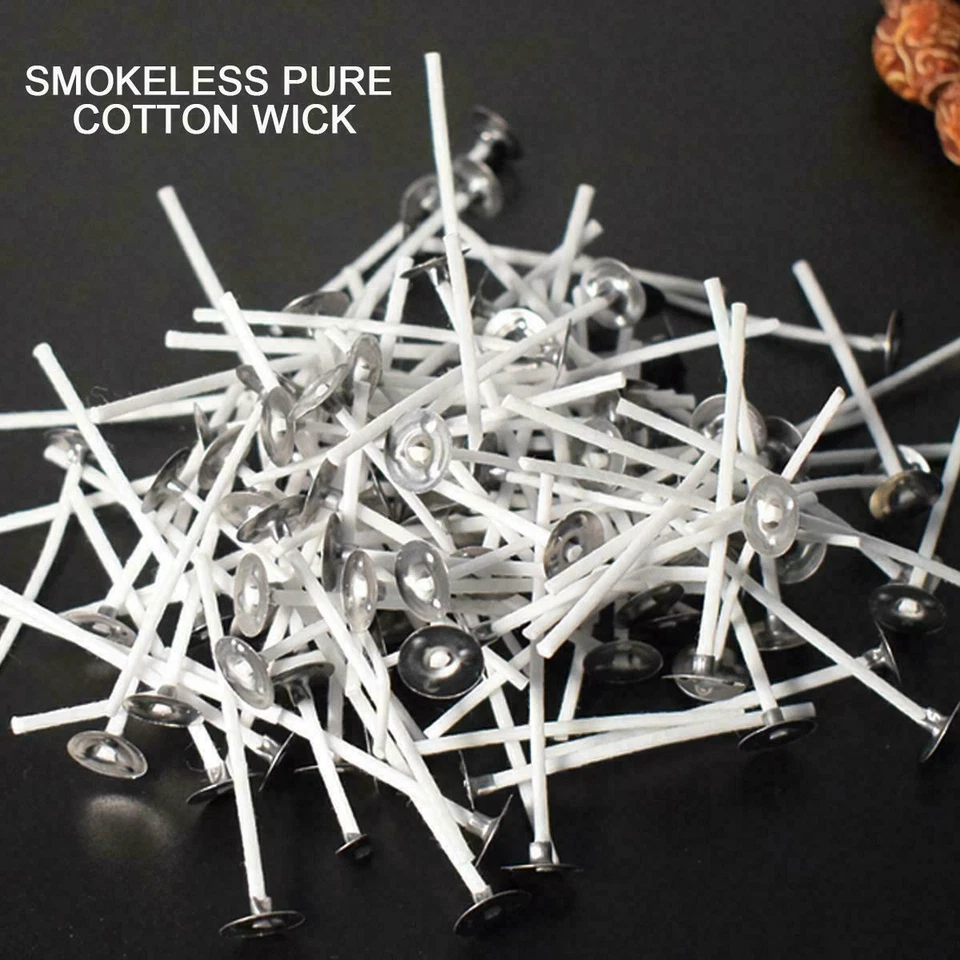 HIGH QUALITY PRE WAXED CANDLE WICKS WITH SUSTAINERS LONG TABBED 150mm CRAFT - Image 3 of 4