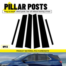 For 2018 19-2024 Chevrolet Equinox 6PCS Black Pillar Post Trim Door Window Cover