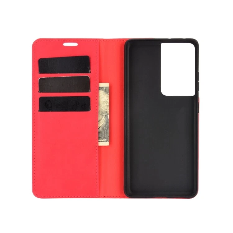 Business Magnetic Suction Leather Case with Holder & Card Slots & Wallet Samsung — 第 3/4 张图片