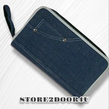 CD /DVD storage travel case - HOLDS 40 - DENIM FABRIC - new in packaging