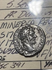 Septimius Severus. AD 193-211. AR Denarius Minerva Shield Spear