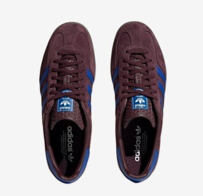 adidas gazelle silver green womens Claret and Blue Adidas Gazelle Custom Trainers main image 1