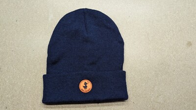 Save the Duck Marine Blue Beanie Hat One Size Cuffed Stretch