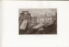 CAMPIDOGLIO, ROMA , di  G. COTTAFAVI , grande incisione su rame dal vero , 1840