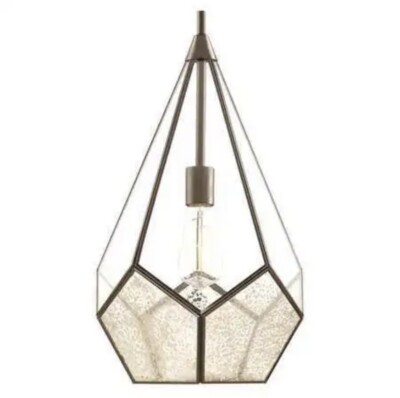 Progress Lighting Pendant Ceiling Light Tear drop 18'' Mercury Glass Pentagon New