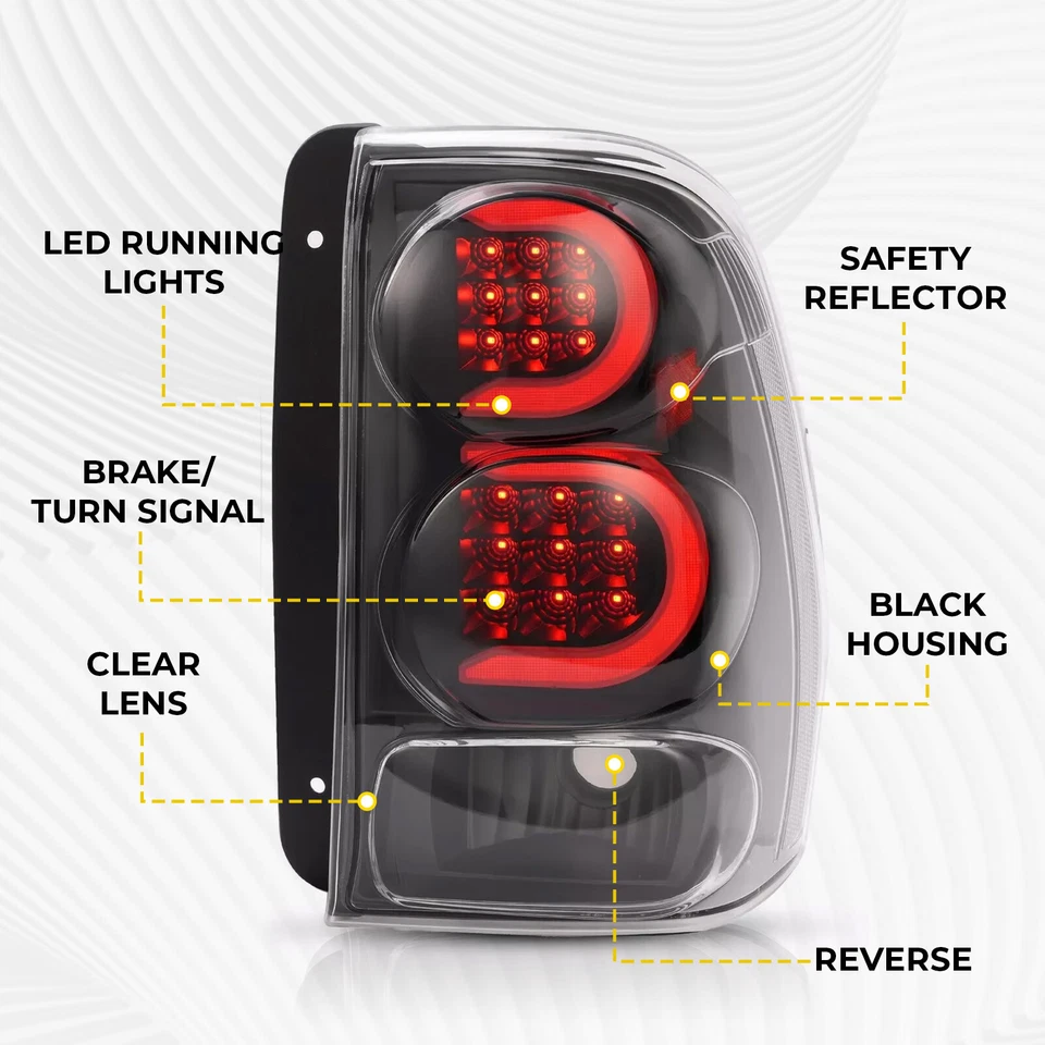 Clear Lens LED Turn Tail Lights For Chevrolet Trailblazer 2002-2009 #GM2801150 - Image 2 of 4
