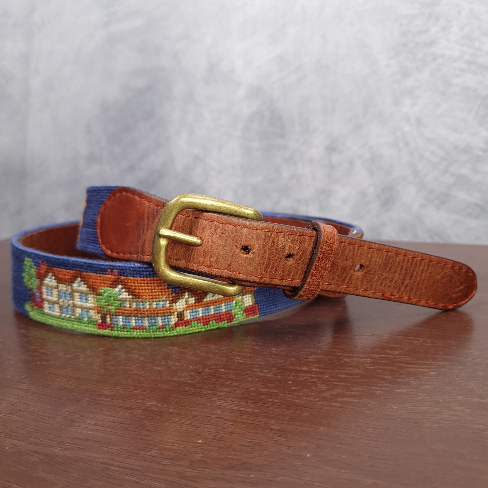 Smathers & Branson Needlepooint Belt Mens 40 East Lake Golf Club 1904