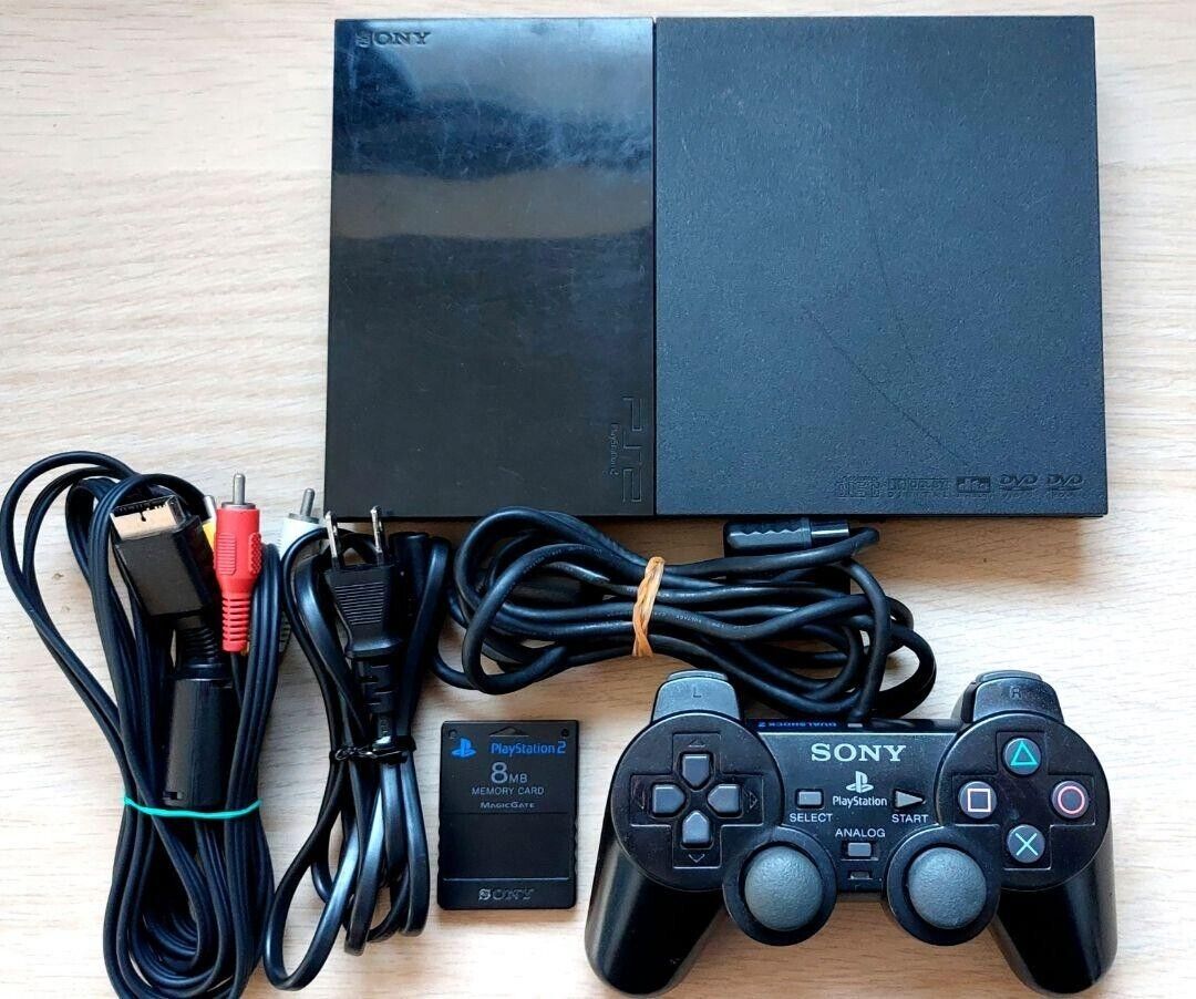 Sony PlayStation 2 PS2 Slim SCPH-90000 Black Game Console Japanese Version  F/S