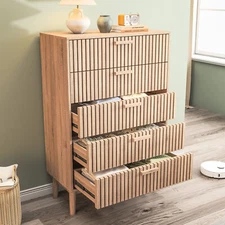 5 Drawer Chest Storage Dresser Tall Cabinet Organizer Bedroom Hallway Log Colour