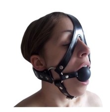 BDSM Bondage Leder Harness Ball Mundknebel Mund Knebel 40mm schwarz