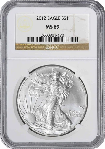 2012 American Silver Eagle Dollar MS69 NGC Mint State 69