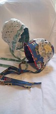 2-Baby Bonnets-Made with Calico and fun prints trimmed with Vintage trims