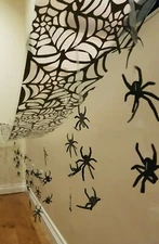 3M HANGING SPIDERS SPIDER CEILING HANG WALL WEB BATS HALLOWEEN DECORATION COBWEB