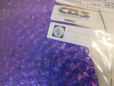 Dichroic Glass:CBS 96 COE Purple on Florentine Textured Thin Black - 3"Sq