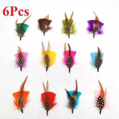 Hat Feathers 6 Pcs Assorted Natural Feather  Accessories for Fedora Cowboy hat