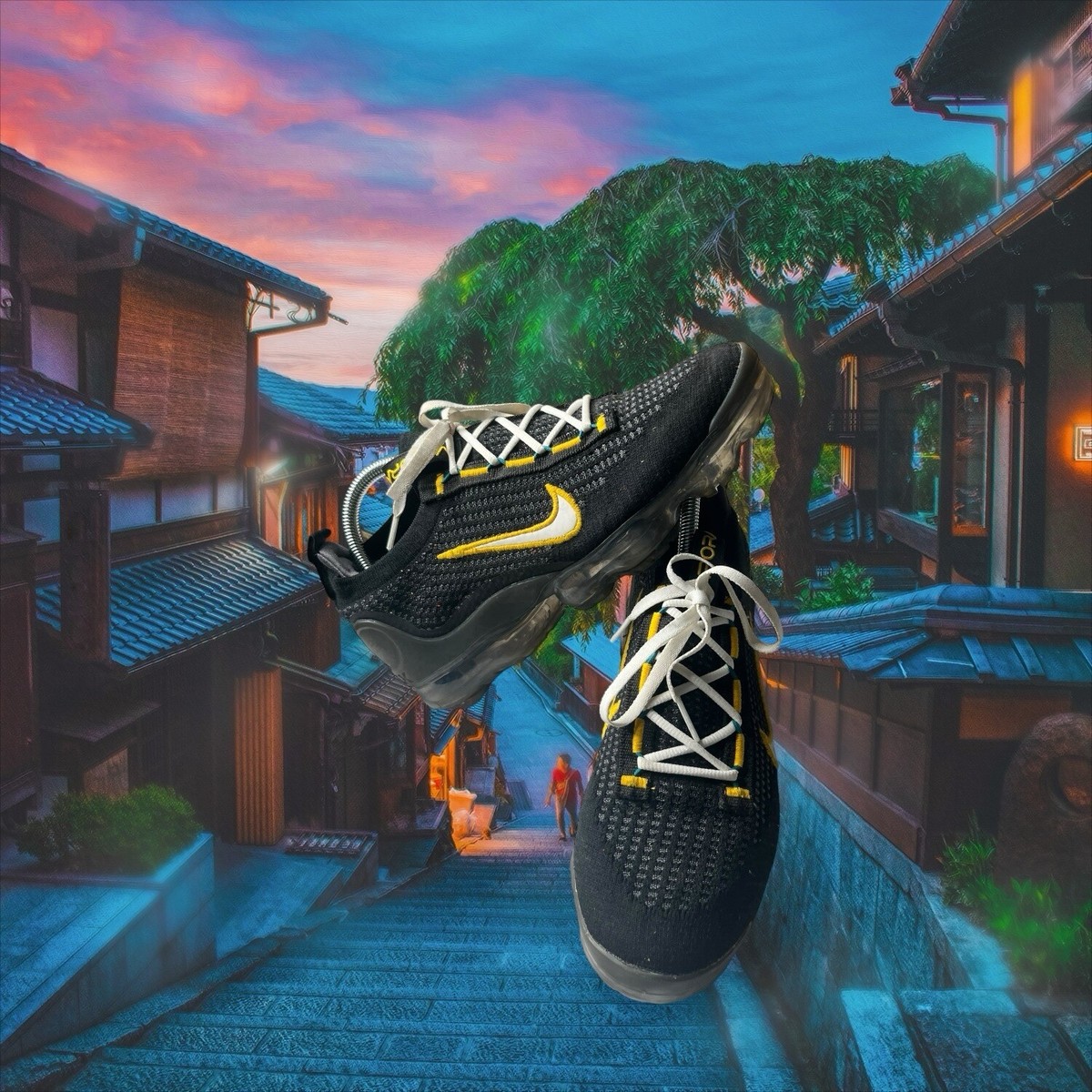 Nike Air Vapormax 2021 Flyknit Black University Gold White