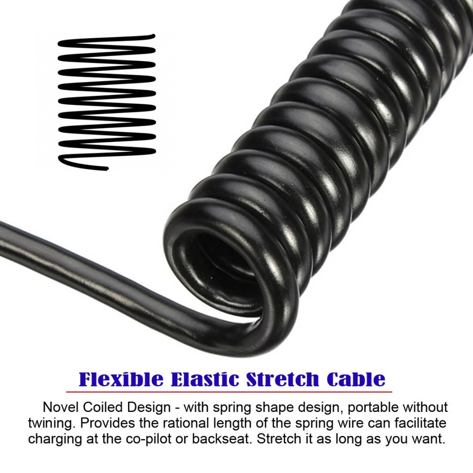 Jimier HDMI Stretch Coiled Cable HDMI 2.0 Male to Male 4K 60hz Extension Cable - Image 4 of 4