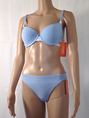 BH - Set, Bügel BH Softcup m. String  Casual  75C/40, hellblau