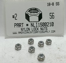 #2-56 Nylon Insert Lock Nuts 18-8 Stainless Steel (50)