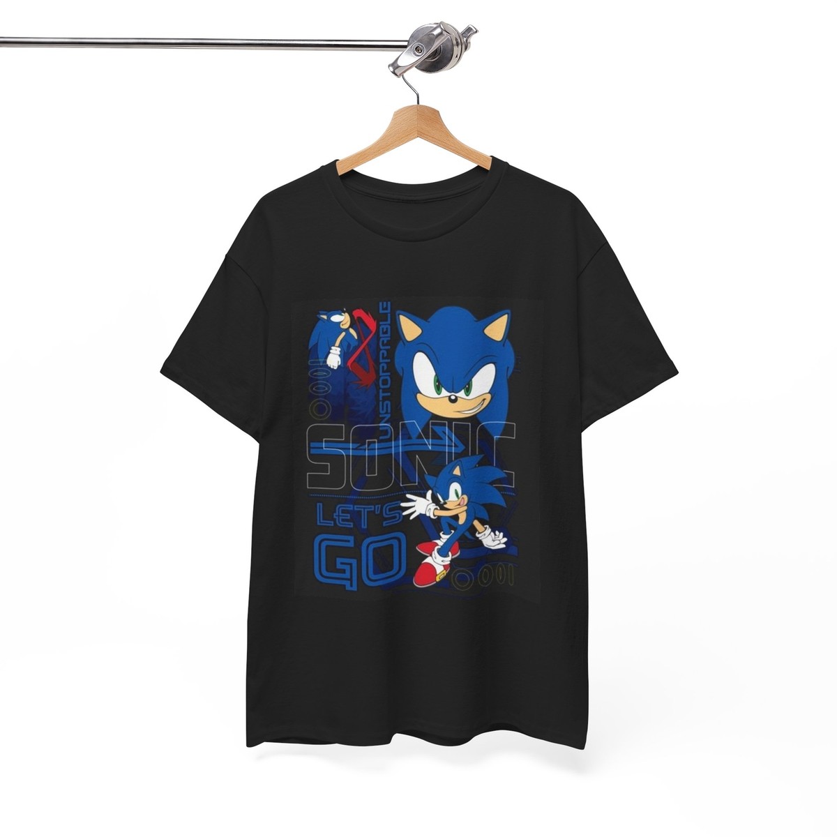 T-shirt Unisexe Gildan 5000 – Logo Sonic Burgers – Noir/Gris/Bleu Marine/Blanc – Tailles S à 5XL