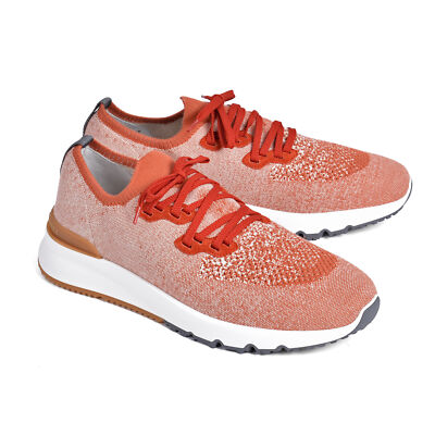 BRUNELLO CUCINELLI MEN'S TWO TONE LIGHT WEIGHT KNIT RUNNER FASHION SNEAKER NEW 