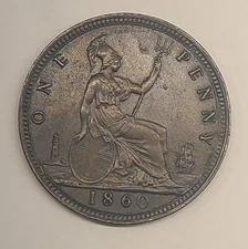 SCARCE 1860  FREEMAN-16  PENNY  - Obv 5, Reverse D  - AS IMAGED!!  (BBP-167a)