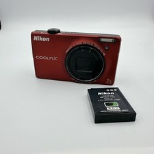 Nikon COOLPIX S6000 Compact Digital Camera Red 14MP Optical Zoom Tested
