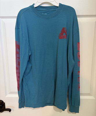 Palace P-3D Longsleeve Blue Graphic Logo T-Shirt L Cotton Knit Crew Neck