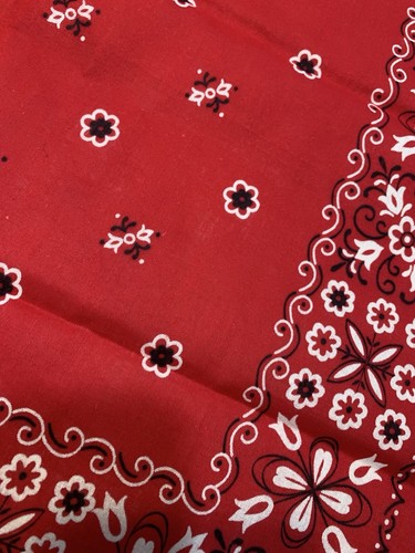 Vtg 70s Graphic Bandana 21”sq Rodeo Cowboy Pink Red Yellow 3pc 100% Cotton USA - Picture 5 of 5