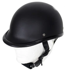 JOCKEY POLO STYLE HELMET FLAT BLACK LOW PROFILE BIKER MOTORCYCLE NOVELTY LID