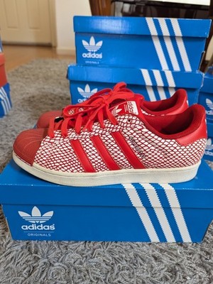 adidas Superstar Originals Red/White Low Top Lace Up Men's Sneakers S82730