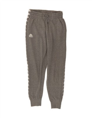 KAPPA Womens Graphic Tracksuit Trousers Joggers UK 12 Medium  Grey Cotton DI58