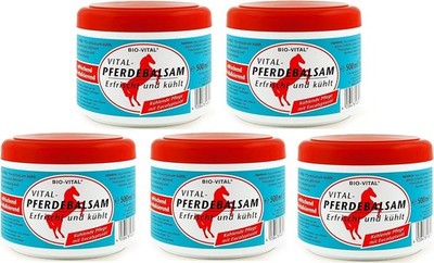 Bio-Vital 5x Pferde-Balsam Gel Pferde-Salbe Sport-Gel Kühlend mit Eucalyptus-Öl