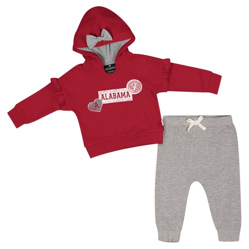 Girls Infant Colosseum Crimson Alabama Crimson Tide Patches Fleece Pullover