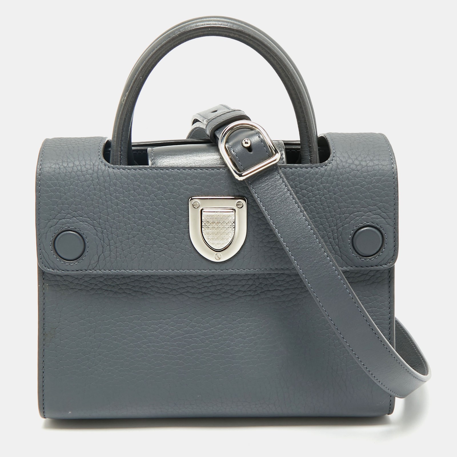 Dior Grey Leather Mini Diorever Top Handle Bag